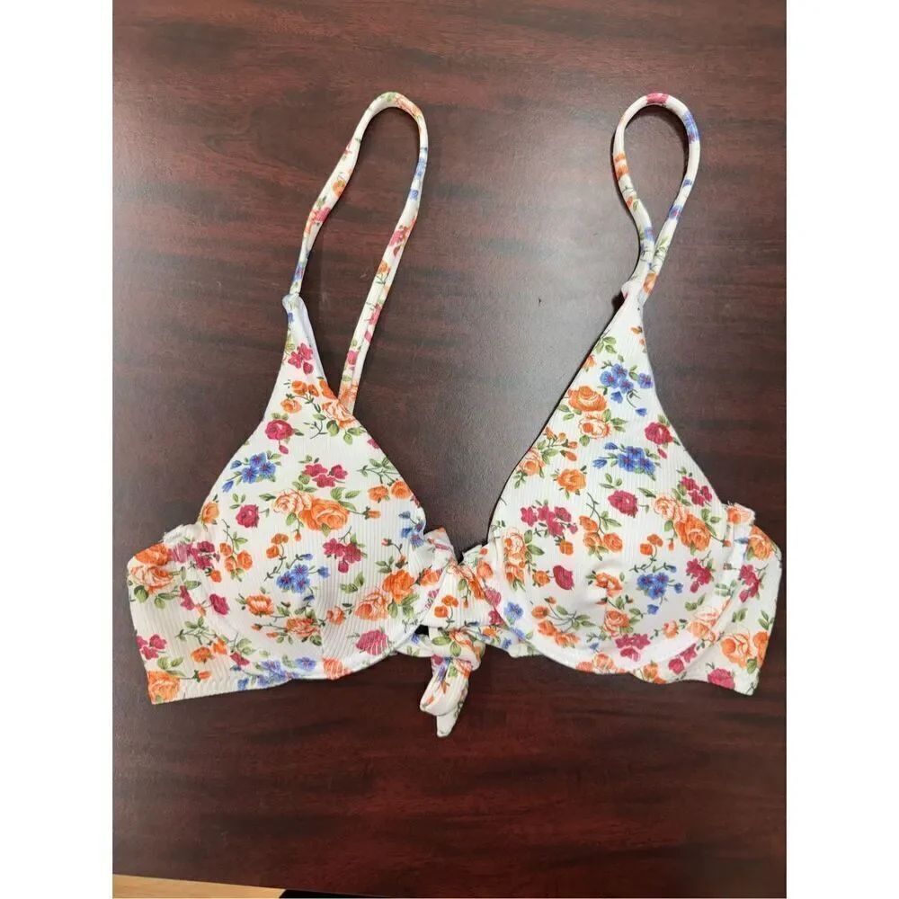 Ditsy Floral Underwire Floral Bikini Top Size Small